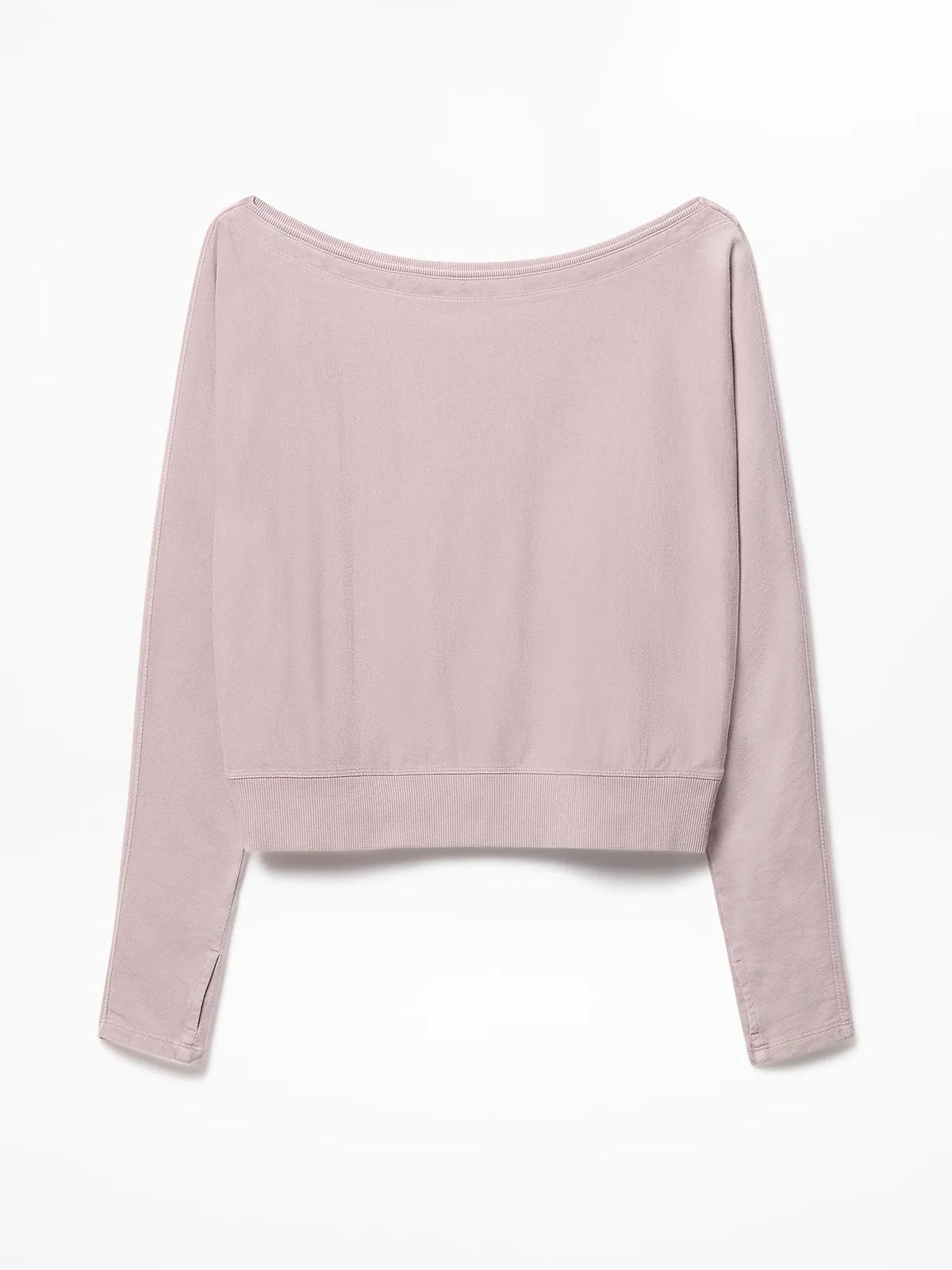 Airy Cotton Terry Snow Wash Boat Neck Sweatshirt
