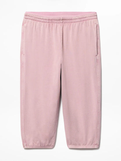 Airy Cotton Terry Snow Wash Capri