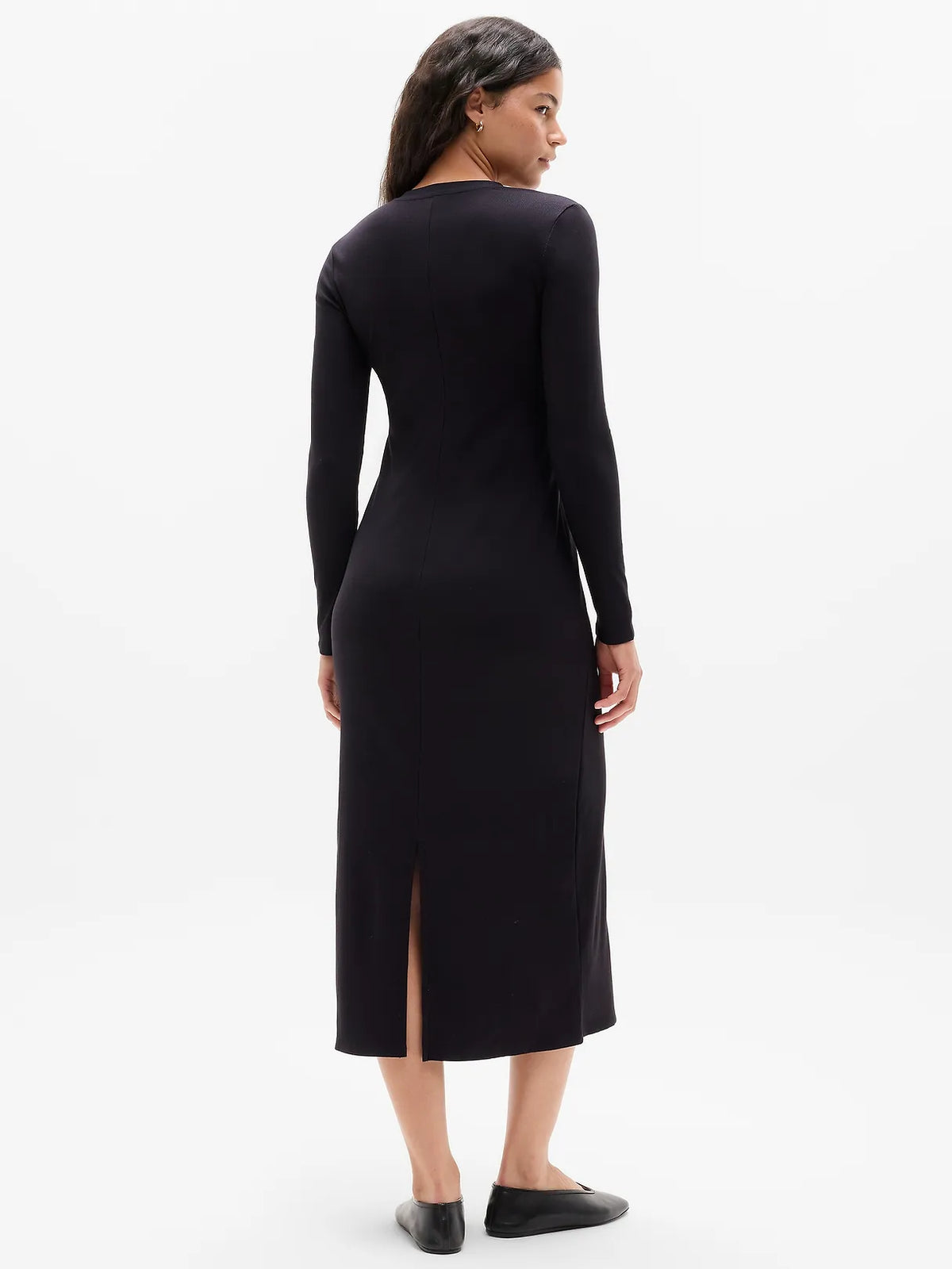 Signature Rib Long Sleeve Maxi Dress