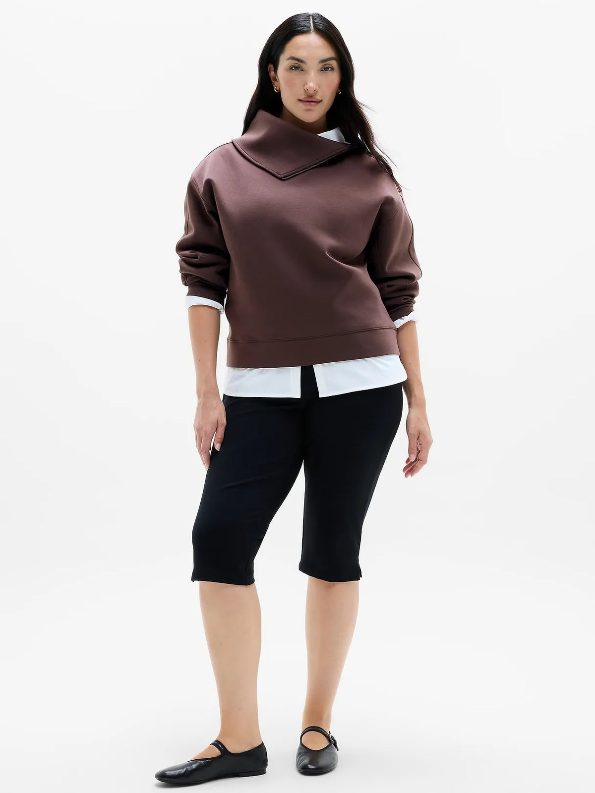 Form Knit Shawl Collar Sweatshirt