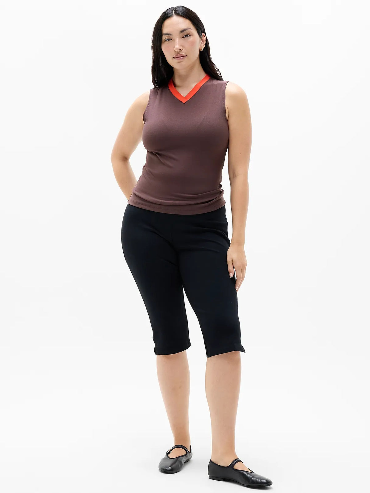 Signature Rib V-Neck Muscle Tank