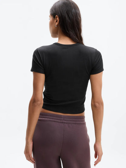 Signature Rib Crop Tee