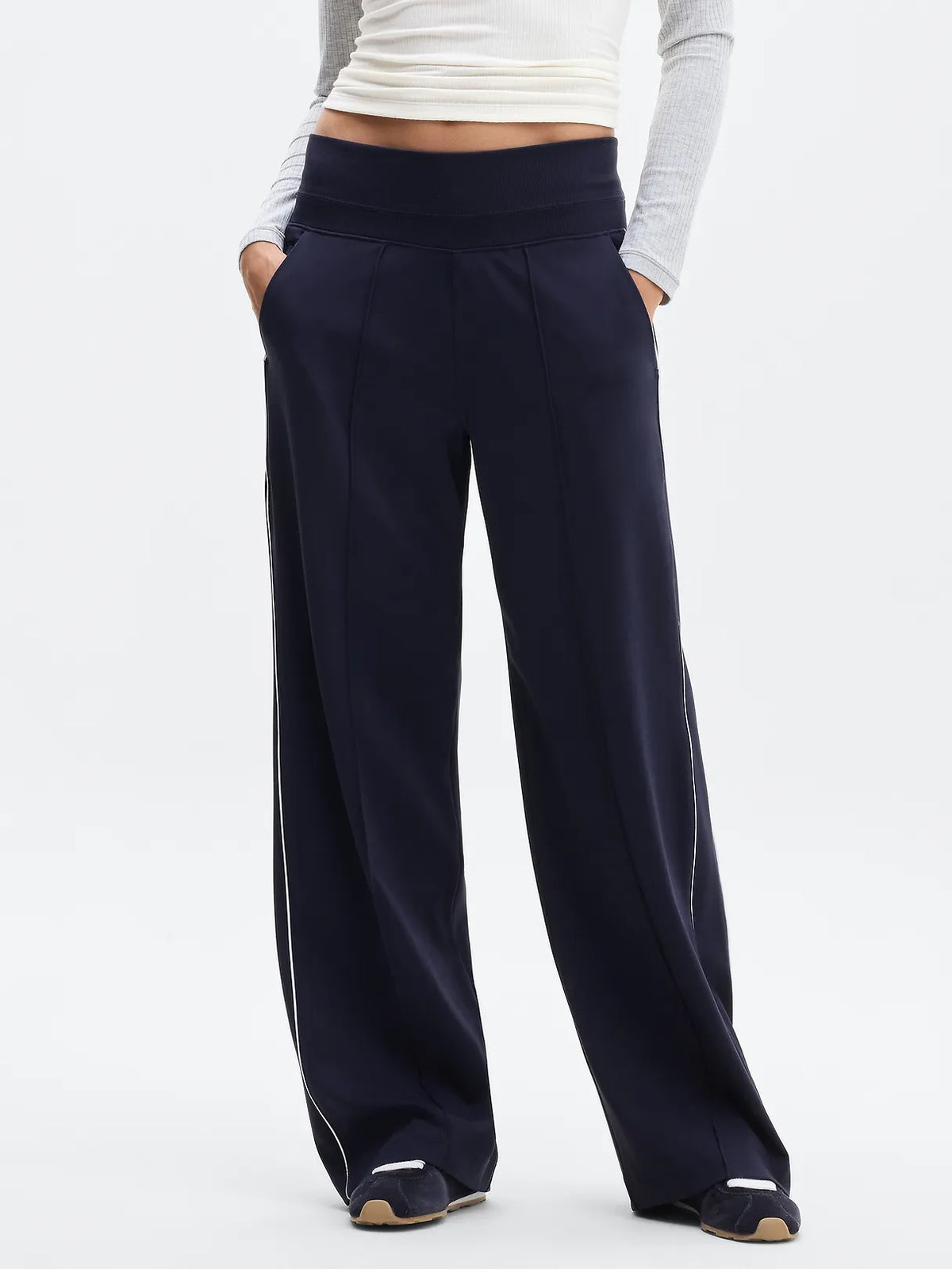 Venice High Rise Track Stripe Wide Leg Pant